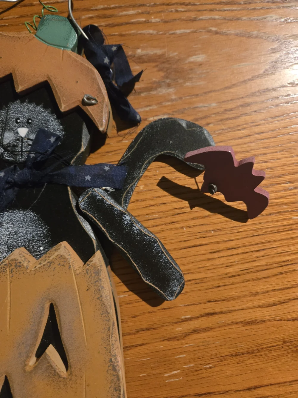 Halloween Wooden Pumpkin Cat Wall Hanging